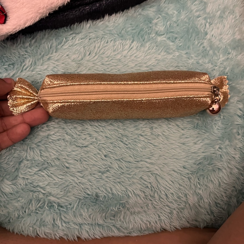 Gold Multi-Compartment Cosmetic Bag